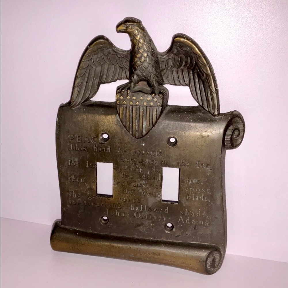 M.C. Co. GIM 3048 1967 Eagle John Quincy Adams Double Toggle Metal Switch Plate - Picture 2 of 7